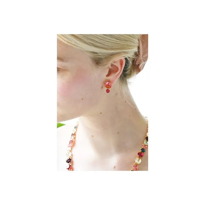 Les Nereides Earrings Les Nereides Round Pink And Red Stones La Diamantine Multicoloured ClipOn Earrings Les Nereides Earrings Les Nereides Round Pink And Red Stones La Diamantine Multicoloured ClipOn Earrings