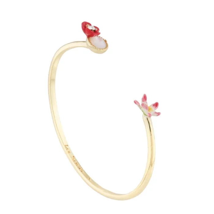 Les Nereides Poppy White Flower And MotherOfPearl Bangle Bracelet Les Nereides Bracelets
