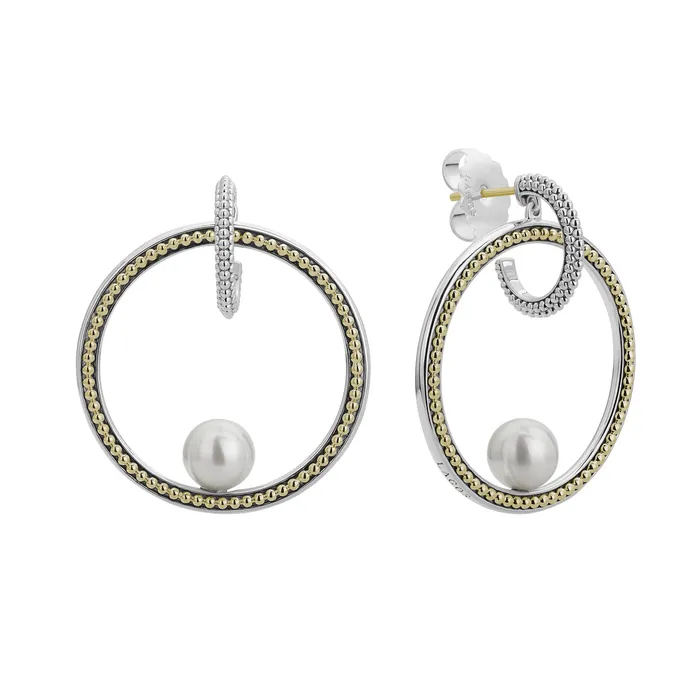 Luna Caviar Hoop Pearl Earrings Lagos Earrings
