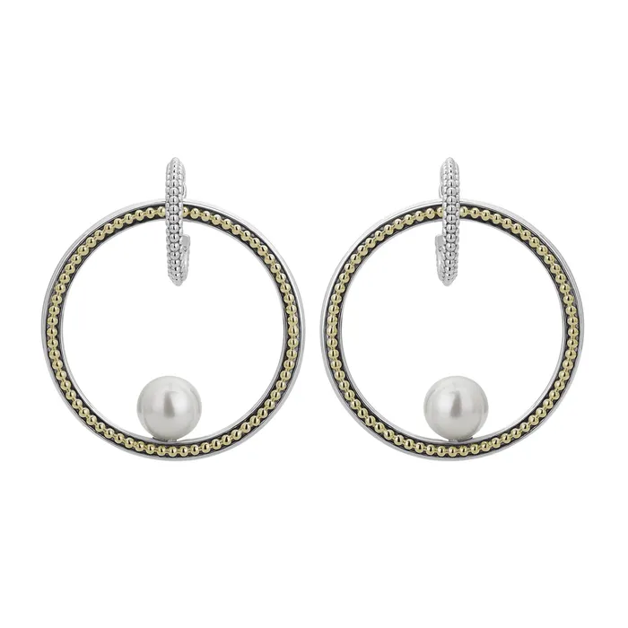 Luna Caviar Hoop Pearl Earrings Lagos Earrings Luna Caviar Hoop Pearl Earrings Lagos Earrings