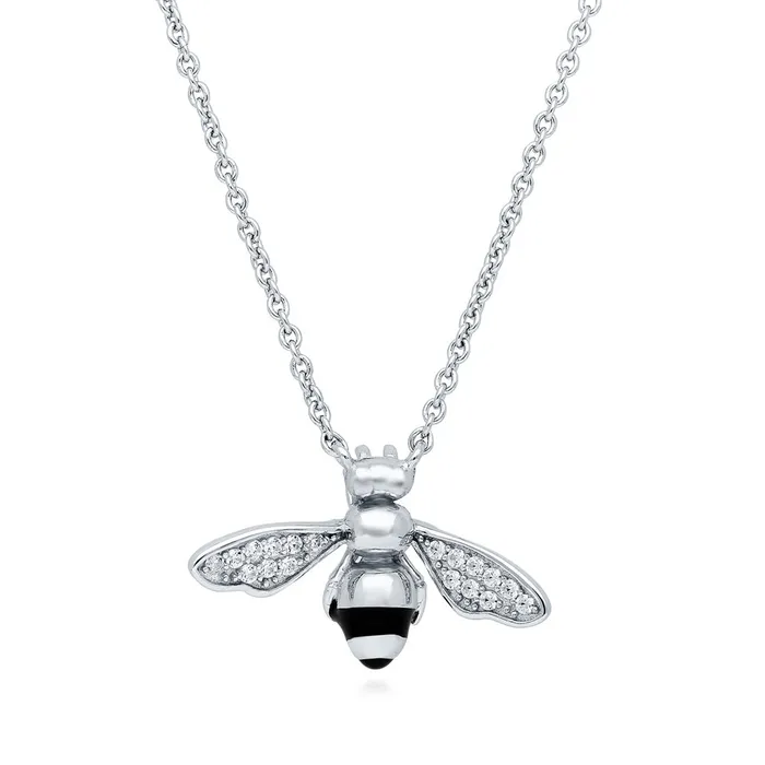 Necklaces BERRICLE Bee CZ Pendant Necklace in Sterling Silver