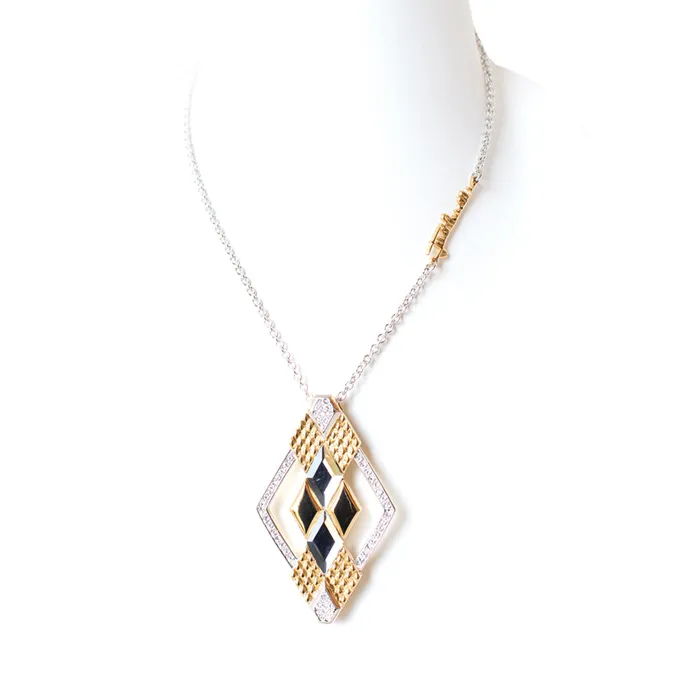 Necklaces Just Cavalli Just Cavalli Necklace Diamond Shape Pendant With GoldStone Necklaces Just Cavalli Just Cavalli Necklace Diamond Shape Pendant With GoldStone