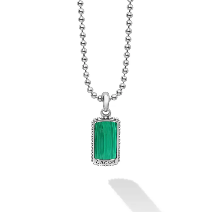 Necklaces LAGOS Anthem Malachite Tag Amulet Necklace