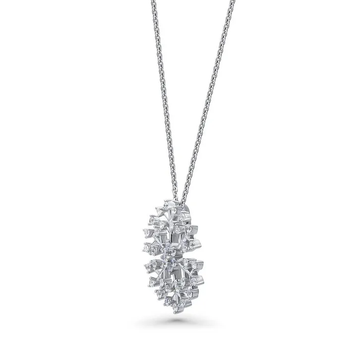 Necklaces Snowflake CZ Necklace and Earrings in Sterling Silver BERRICLE
