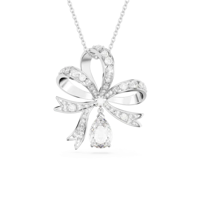 Necklaces Swarovski Swarovski Volta Necklace Bow Large White Rhodium plated Necklaces Swarovski Swarovski Volta Necklace Bow Large White Rhodium plated