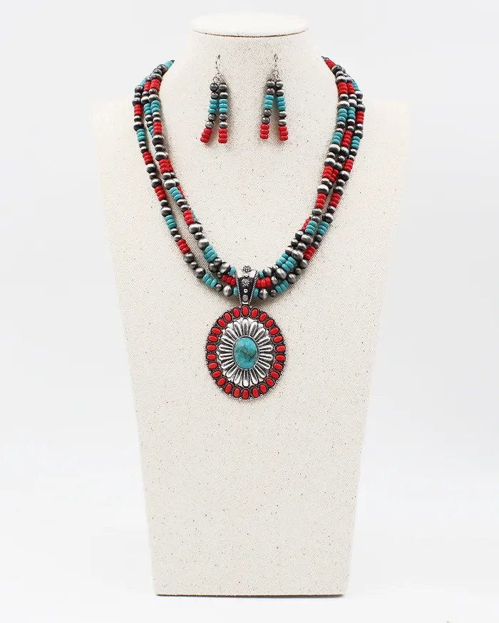 Necklaces UPDATED092024 Oval Pendant Multiple Layered Necklace Set Necklaces UPDATED092024 Oval Pendant Multiple Layered Necklace Set