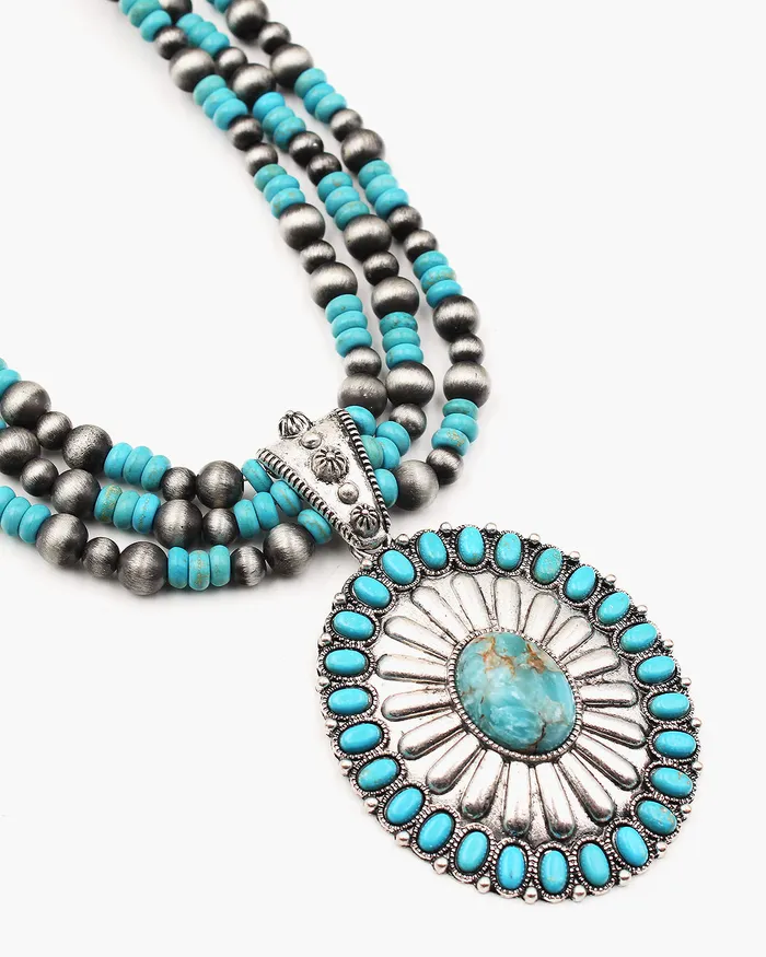 Necklaces UPDATED092024 Oval Pendant Multiple Layered Necklace Set Necklaces UPDATED092024 Oval Pendant Multiple Layered Necklace Set