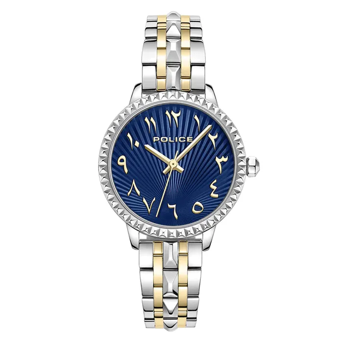Police Bracelets Police Womens Stainless Steel Case Blue Dial Silver And Gold Bracelet Watch Police Bracelets Police Womens Stainless Steel Case Blue Dial Silver And Gold Bracelet Watch