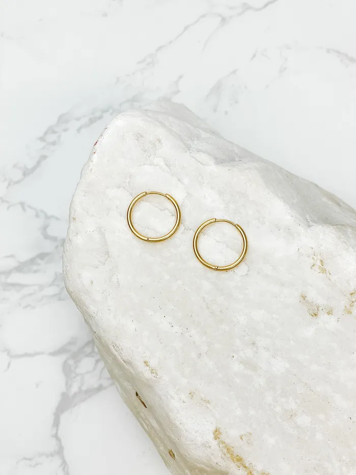 Prep Obsessed FC Large Stainless Steel Hoop Earrings Gold Earrings