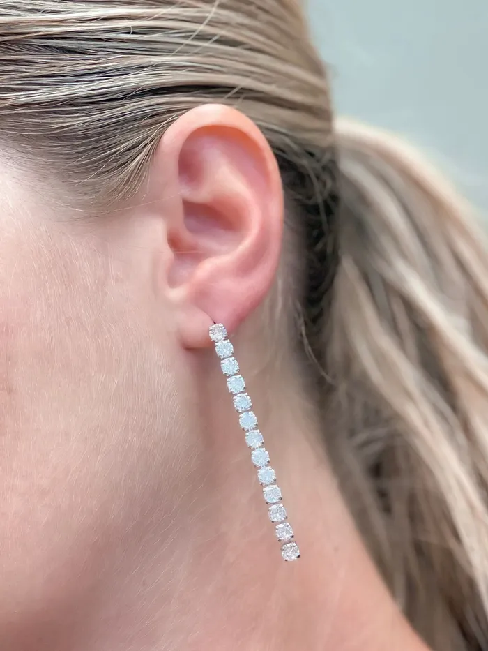 Prep Obsessed LAU Earrings Cubic Zirconia Tennis Drop Earrings