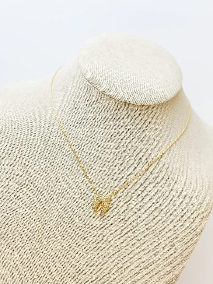 Prep Obsessed SB Necklaces Cubic Zirconia Angel Wings Pendant Necklace Gold Prep Obsessed SB Necklaces Cubic Zirconia Angel Wings Pendant Necklace Gold