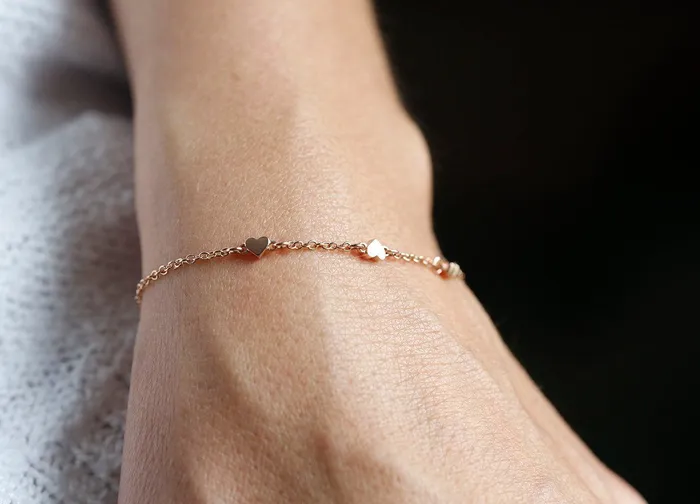 Rose Gold Heart Bracelet White Gold Bracelet Capucinne Bracelets