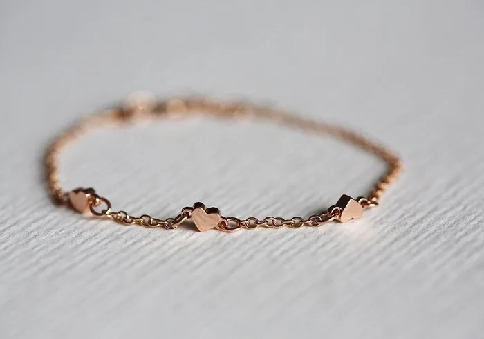 Rose Gold Heart Bracelet White Gold Bracelet Capucinne Bracelets