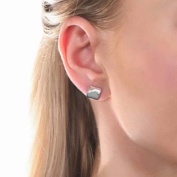 Square Stud Earrings in Sterling Silver BERRICLE Earrings