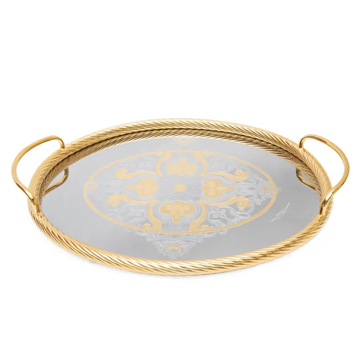 Tresors PreStyled Sets Tresors Bordeaux Gold Oval Tray