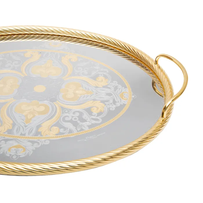 Tresors PreStyled Sets Tresors Bordeaux Gold Oval Tray Tresors PreStyled Sets Tresors Bordeaux Gold Oval Tray
