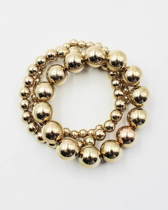 Triple Layered Metal Ball Bracelet CHECK20241 Bracelets
