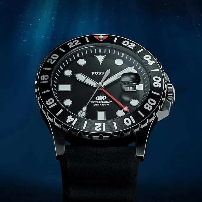 Watches Fossil Fossil Blue GMT Gents Adventurous Dive Watch Watches Fossil Fossil Blue GMT Gents Adventurous Dive Watch