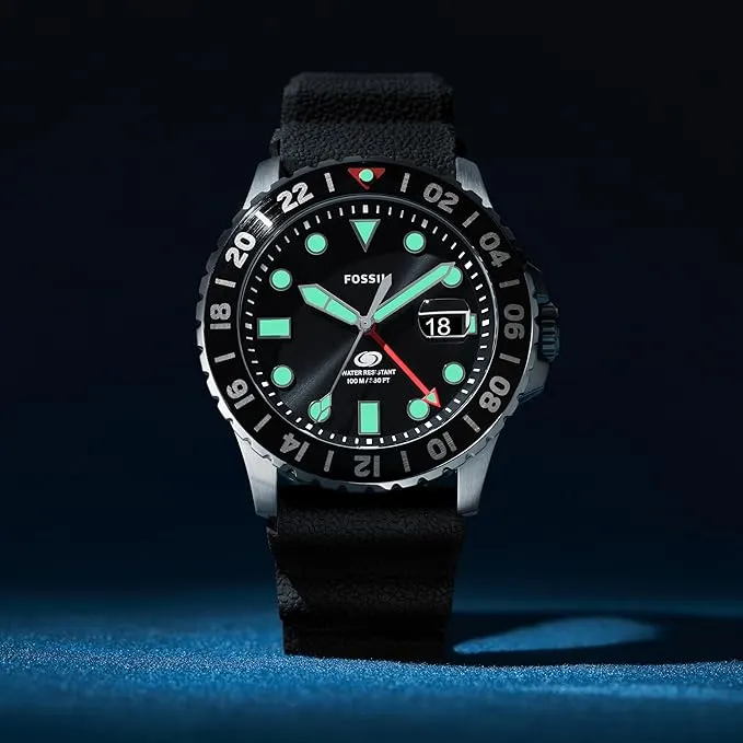 Watches Fossil Fossil Blue GMT Gents Adventurous Dive Watch Watches Fossil Fossil Blue GMT Gents Adventurous Dive Watch