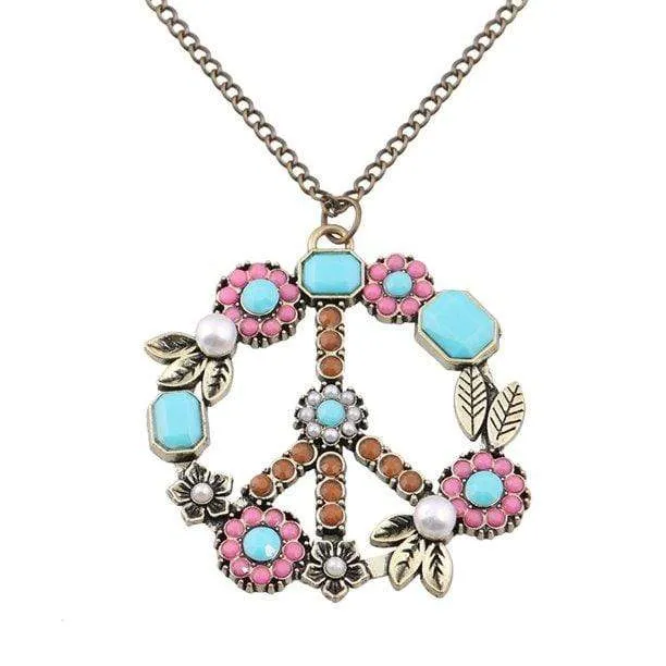 wickedafstore Necklaces Hippie Peace Wreath Necklace