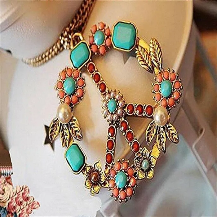 wickedafstore Necklaces Hippie Peace Wreath Necklace
