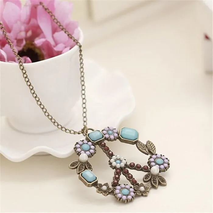 wickedafstore Necklaces Hippie Peace Wreath Necklace