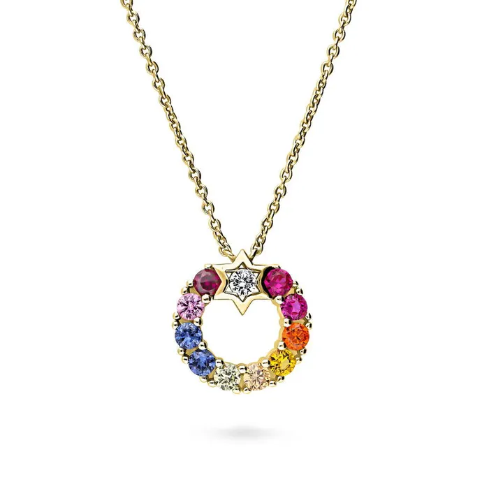 Wreath CZ Necklace in Gold Flashed Sterling Silver BERRICLE Necklaces