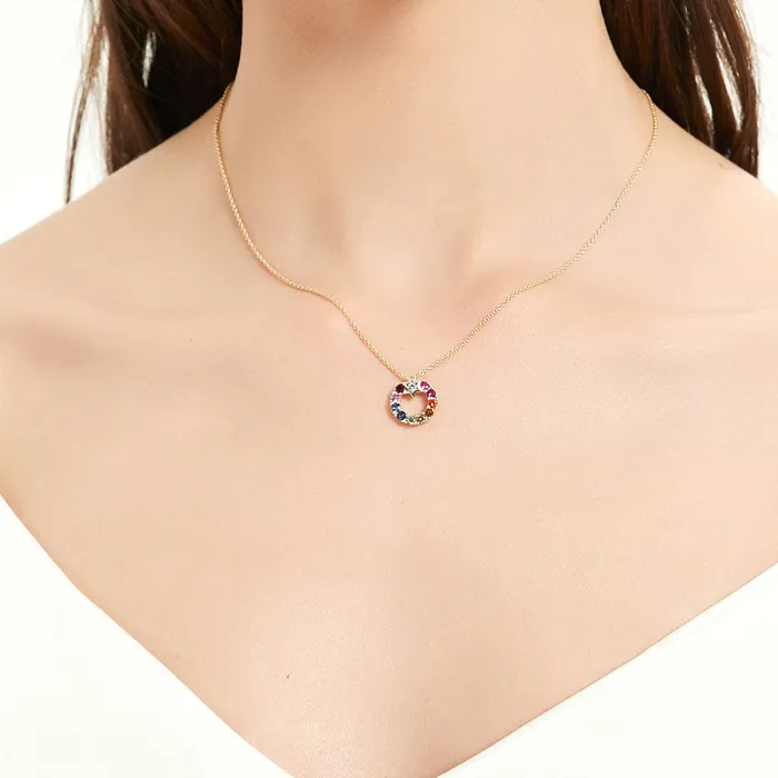 Wreath CZ Necklace in Gold Flashed Sterling Silver BERRICLE Necklaces
