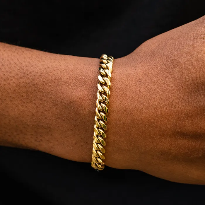 8mm GOLD Cuban Bracelet SpicyIce Bracelets