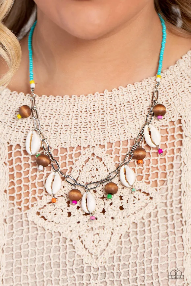 All Eyes On U Jewelry Paparazzi Accessories Necklaces BEACH for the Sun Blue Paparazzi Necklace