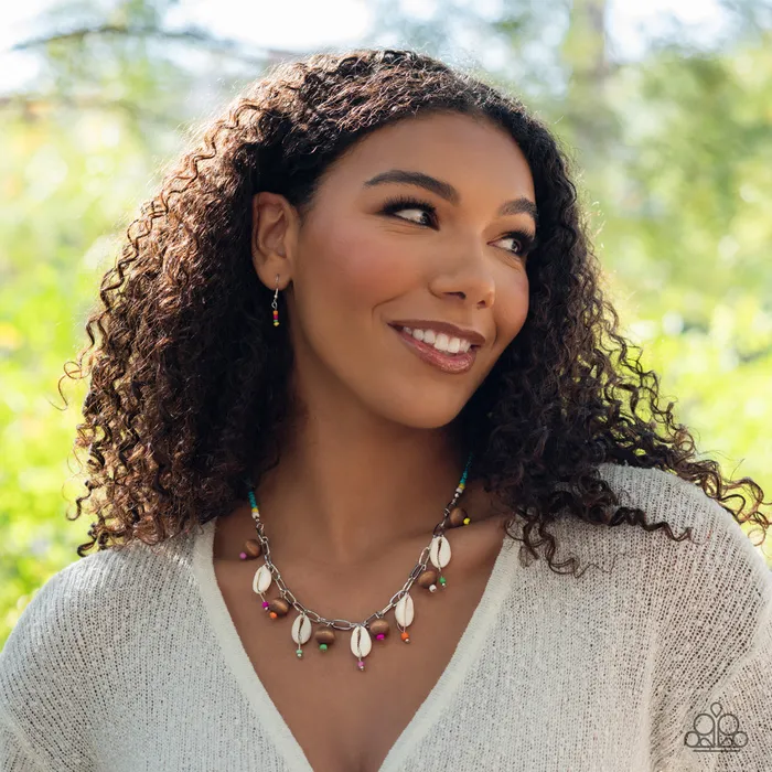 All Eyes On U Jewelry Paparazzi Accessories Necklaces BEACH for the Sun Blue Paparazzi Necklace