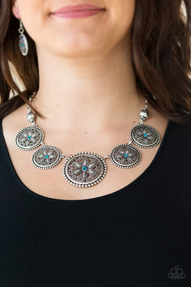 All Eyes On U Jewelry Paparazzi Accessories Necklaces Written In The STAR LILIES Blue Paparazzi Necklace