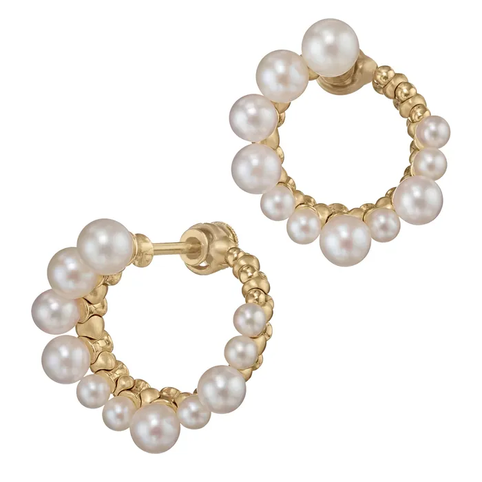 ARTEMER Earrings Freshwater Pearl Spiral Hoop Earrings