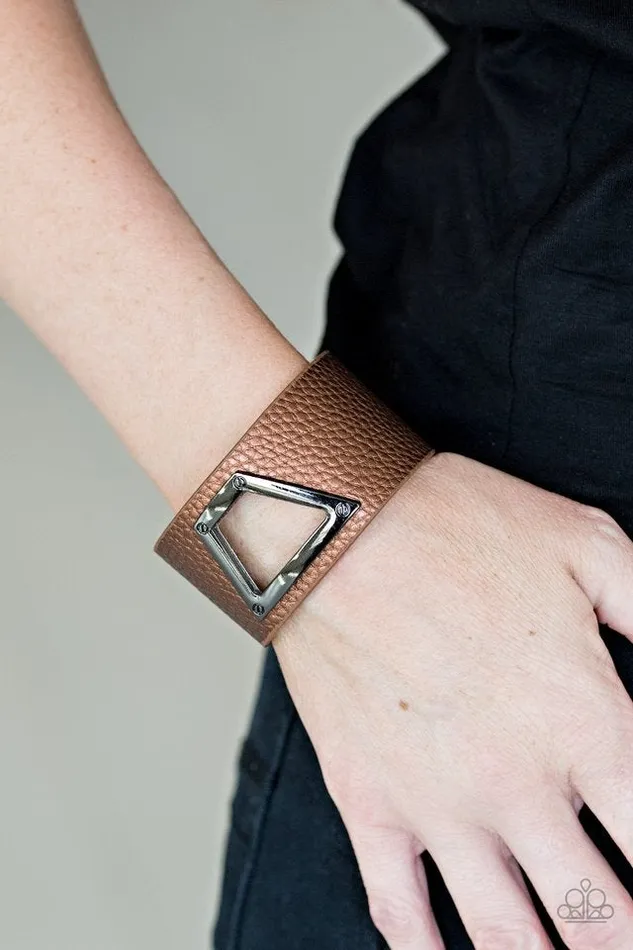 Bracelets All Eyes On U Jewelry Paparazzi Accessories Paparazzi Brown Leather BraceletPower PlayUrban