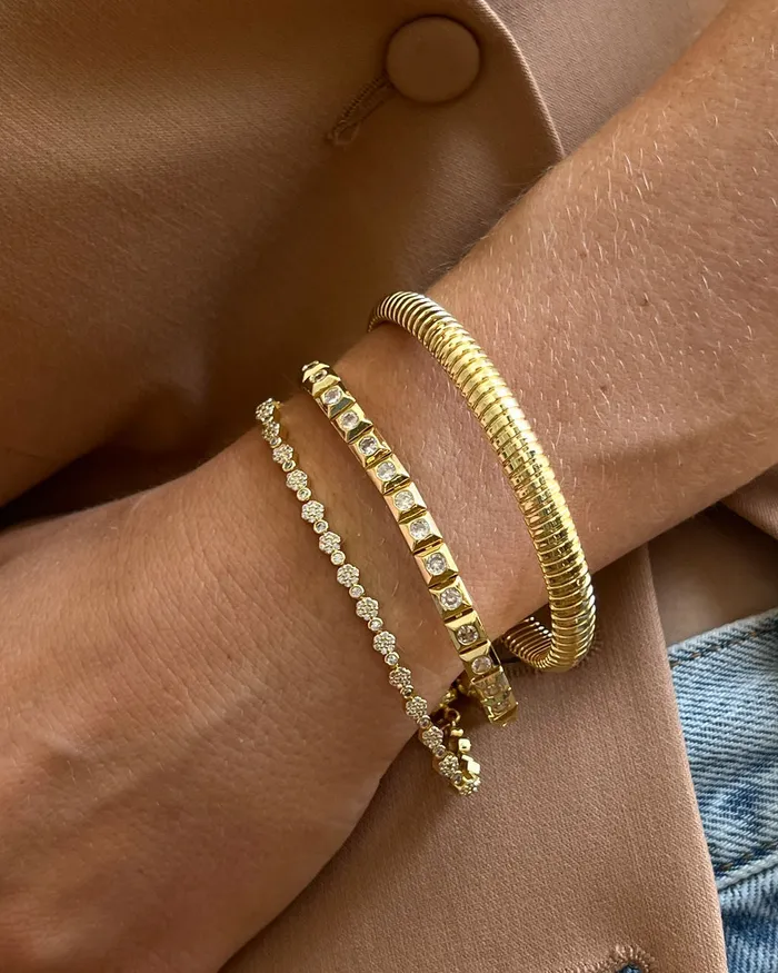 Bracelets Hex Pave Disc Bracelet Gold Luv Aj Bracelets Hex Pave Disc Bracelet Gold Luv Aj