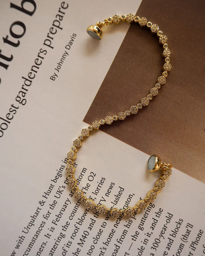 Bracelets Hex Pave Disc Bracelet Gold Luv Aj Bracelets Hex Pave Disc Bracelet Gold Luv Aj