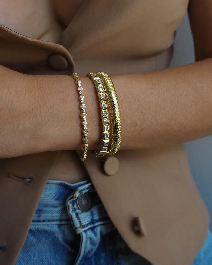 Bracelets Hex Pave Disc Bracelet Gold Luv Aj Bracelets Hex Pave Disc Bracelet Gold Luv Aj