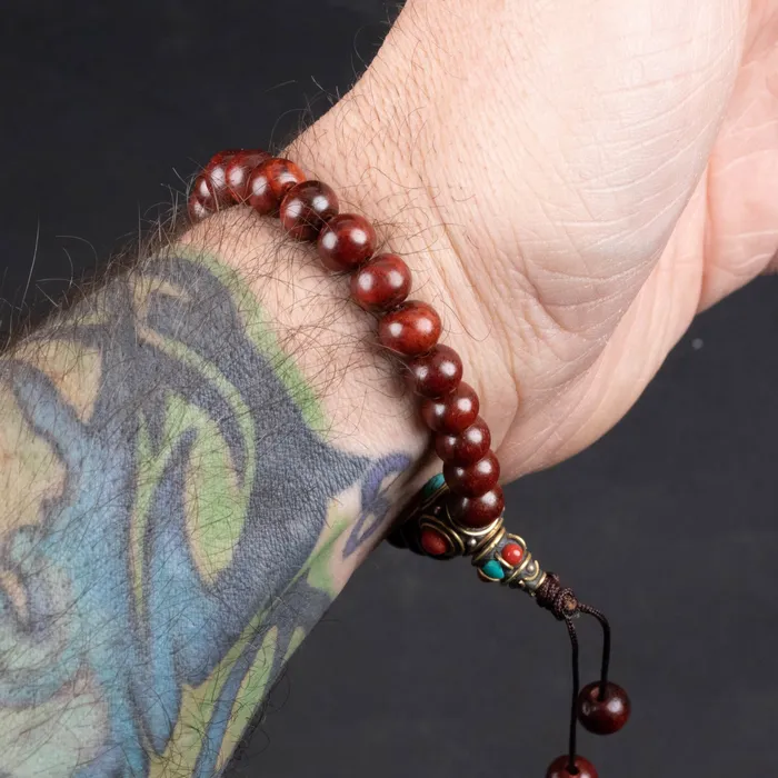 Bracelets InnerVision Crystals Rosewood 7mm with Guru Bead Bracelet