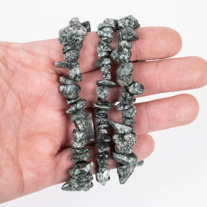 Bracelets Seraphinite Tumbled Chips Bracelet InnerVision Crystals