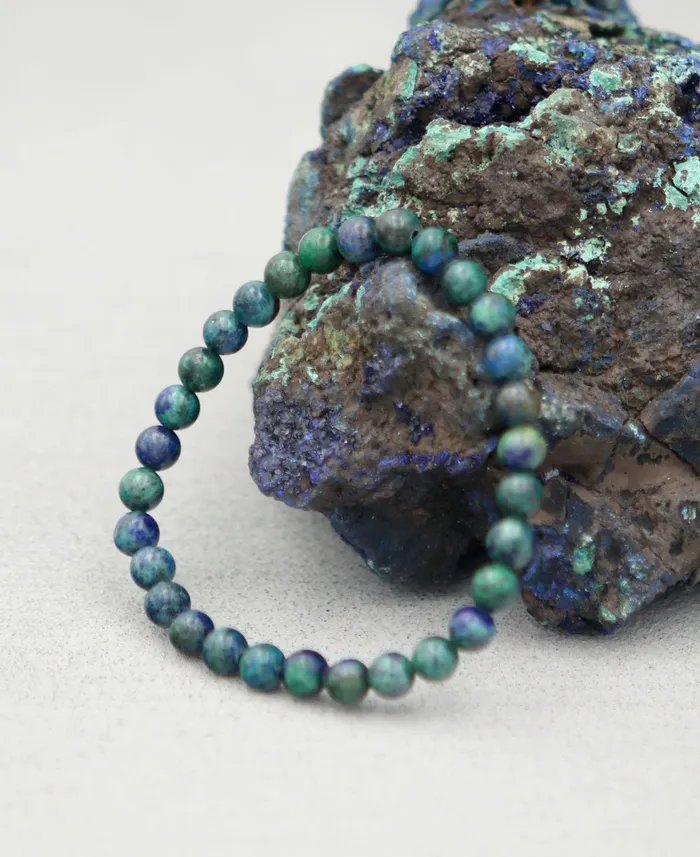 Buddha Groove Bracelets Azurite Gemstone Bead Bracelet