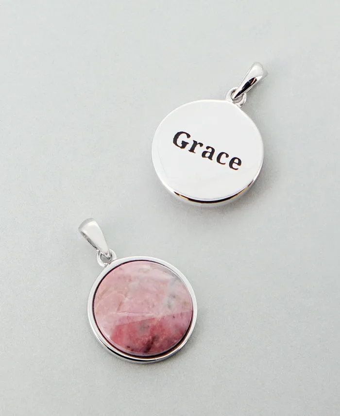 Buddha Groove Jewelry Necklaces Grace Rhodonite Sterling Silver Pendant