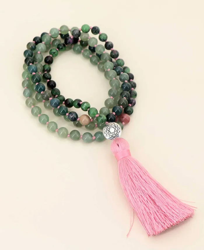 Buddha Groove Necklaces Love and Joy Heart Chakra Meditation Mala