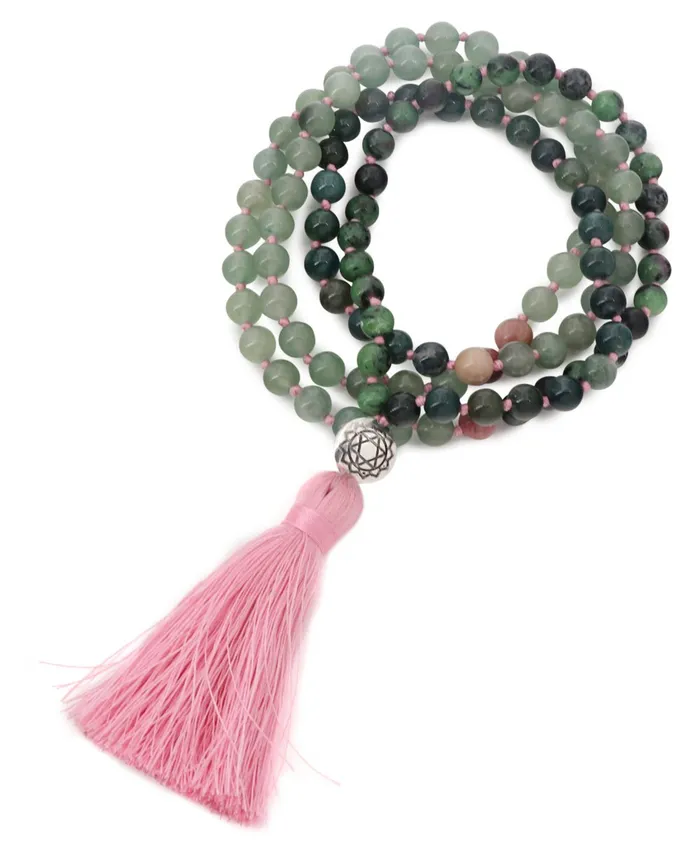 Buddha Groove Necklaces Love and Joy Heart Chakra Meditation Mala
