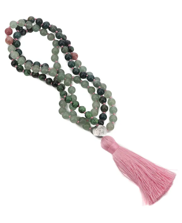 Buddha Groove Necklaces Love and Joy Heart Chakra Meditation Mala