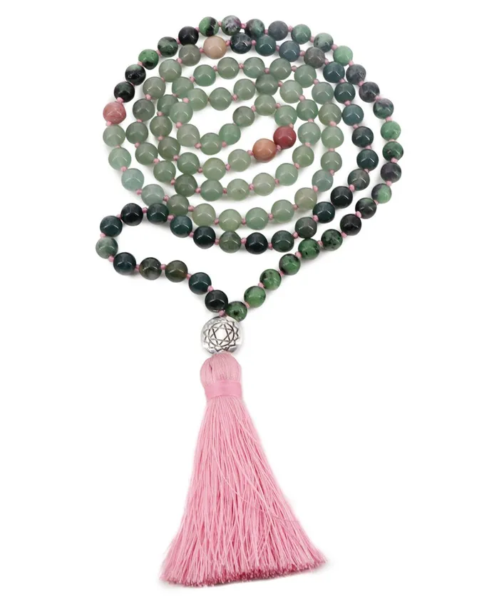 Buddha Groove Necklaces Love and Joy Heart Chakra Meditation Mala