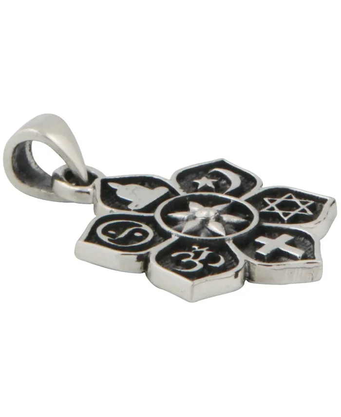 Buddha Groove Necklaces Sterling Silver Coexist Harmony Pendant Lotus Design
