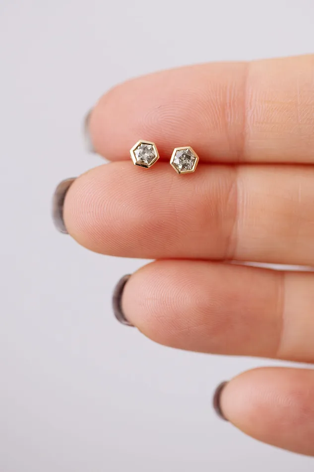 Earrings ARTEMER Hexagon Diamond Earrings Earrings ARTEMER Hexagon Diamond Earrings