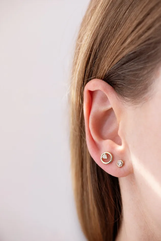 Earrings ARTEMER Hexagon Diamond Earrings Earrings ARTEMER Hexagon Diamond Earrings