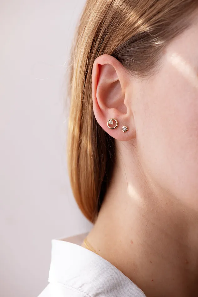 Earrings ARTEMER Hexagon Diamond Earrings Earrings ARTEMER Hexagon Diamond Earrings