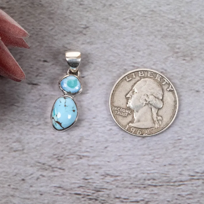 Golden Hill Turquoise Pendant 342 g 29x9mm 925 Silver InnerVision Crystals Necklaces